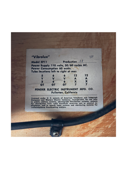 Vintage Fender Vibrolux 5F11 Narrow Panel Tweed Combo - USA 1959
