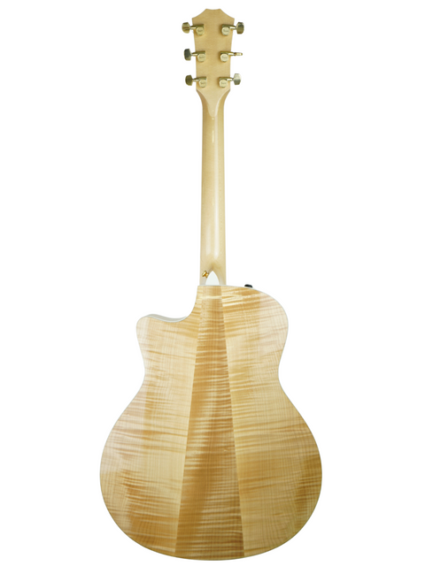 A 2011 Taylor 616ce guitar with a sleek wooden body and neck, highlighting its American craftsmanship.
