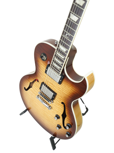 A Gibson Custom ES-137 Classic guitar with a stunning sunburst finish, crafted in the USA in 2009.
