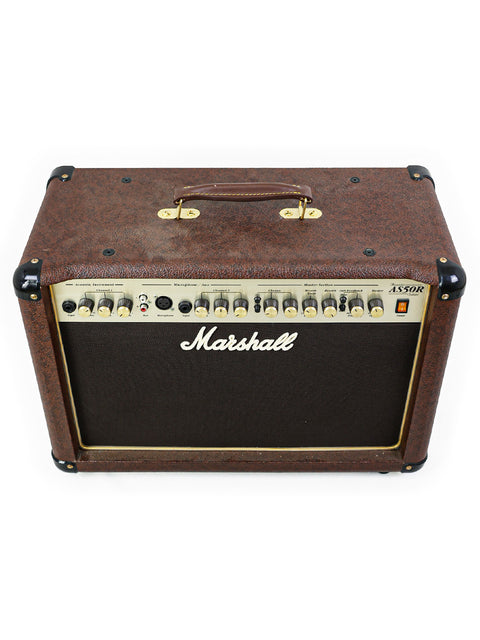 A Marshall MXR 50W head, highlighting its robust build and features for delivering high-quality audio performance.