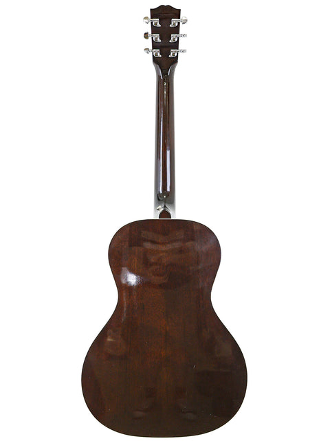 A stunning brown Gibson L-00 Standard Vintage Sunburst guitar set against a white background, highlighting its classic appeal.