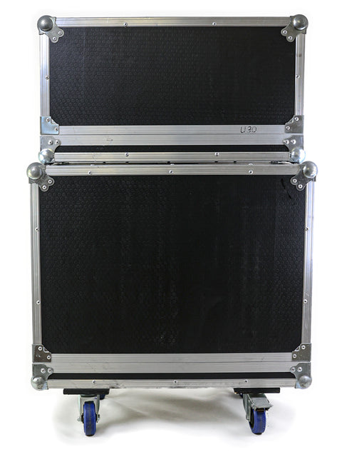 Angled view of Brunetti Maranello Black Top 1x12” Combo Amplifier, featuring a sleek black design, made in Italy 2016.