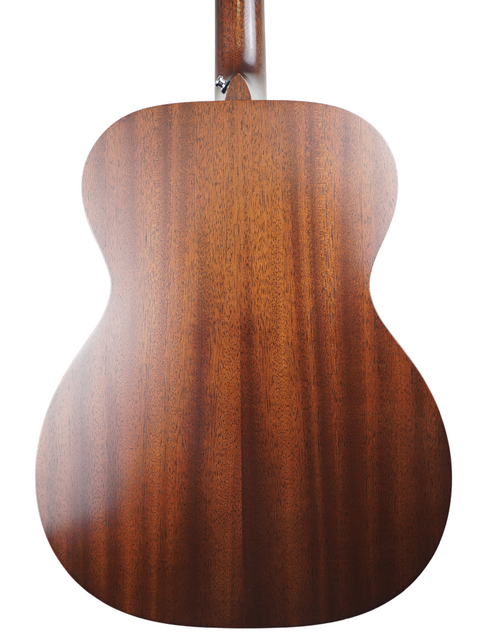 Back of a 2016 Martin 000-15M acoustic guitar, displaying its stunning wood texture and timeless style.