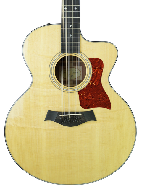 Beautiful Taylor 355ce 12-string grand acoustic guitar, made in the USA in 2011, featuring a rich wood finish and elegant curves.