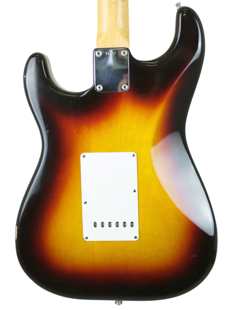 Beautiful sunburst finish on a 1961 Fender Custom Shop Stratocaster, representing timeless style and exceptional quality.