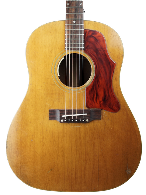 Beautifully crafted 1955 Gibson J-45 acoustic guitar, featuring a timeless design and warm tones, a true vintage gem.