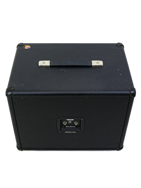 Black amplifier case with a metal cover, featuring a Mesa Boogie 1x12" speaker box from the USA, dated 2006.
