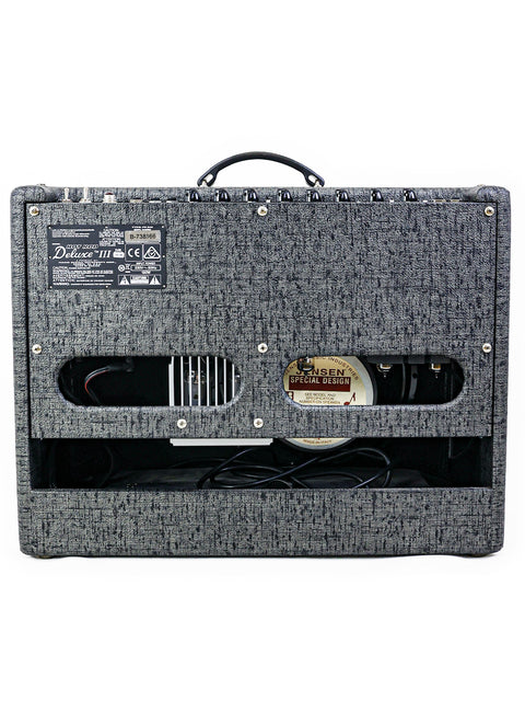 Black and white patterned Fender George Benson Hot Rod Deluxe III guitar amplifier from the USA, 2018 model.