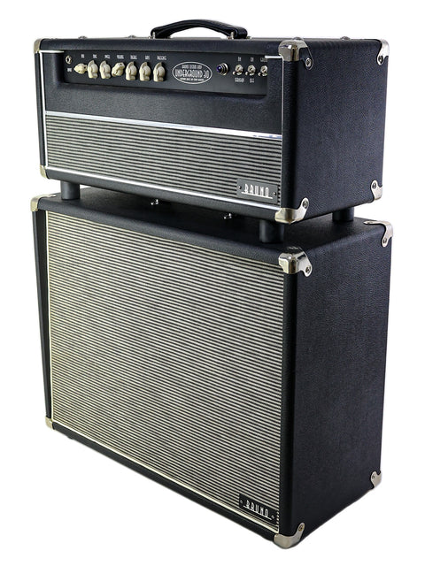 Bruno Custom Underground 30 amplifier head and matching cabinet with classic black finish and silver grille - USA 2013