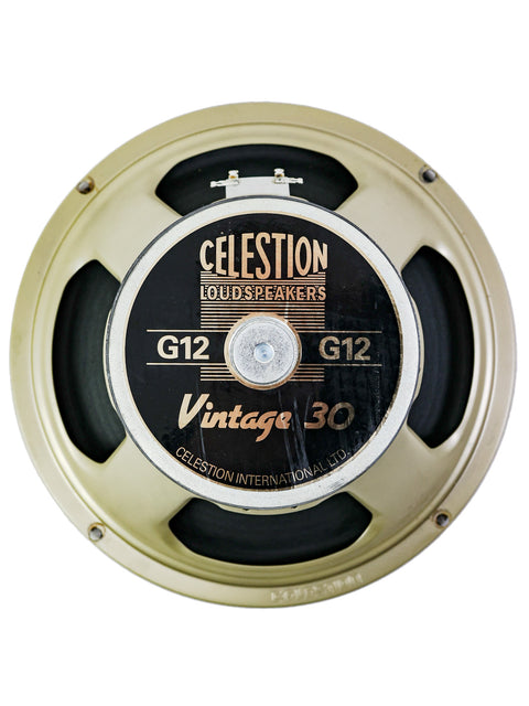Celestion Vintage 30 guitar speaker on a white background