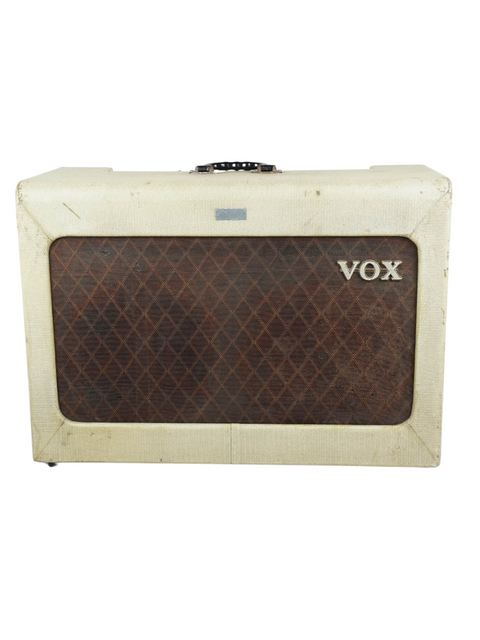 Classic 1959 Vox AC-30 tube amplifier, a vintage model made for The Shadows, featuring timeless design and powerful sound.