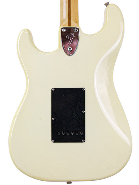 Classic 1977 Fender Stratocaster in white, featuring original design elements from the Custom Shop, a true vintage beauty.