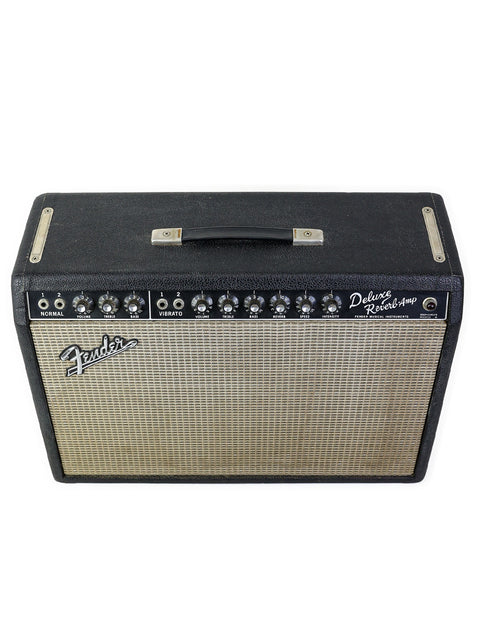 Classic 50-watt Fender Deluxe Reverb Blackface Combo amp, USA 1967, featuring vintage tube technology and iconic design.