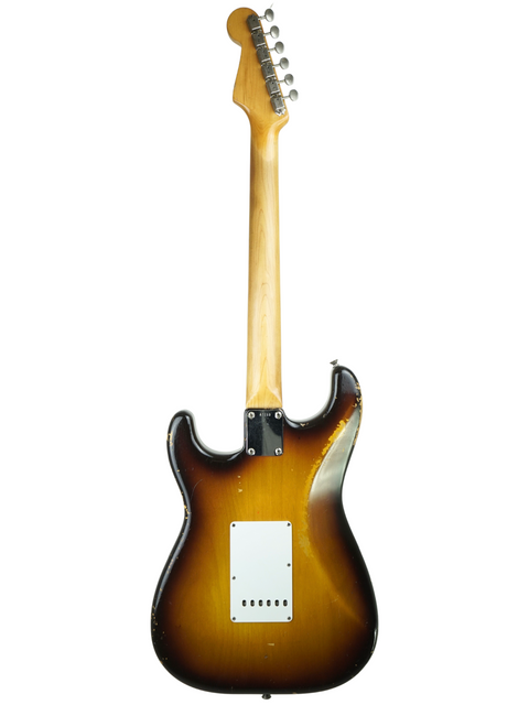 Classic sunburst Fender Custom Shop Stratocaster, 1959 model, featuring a slab board that exemplifies vintage USA artistry.