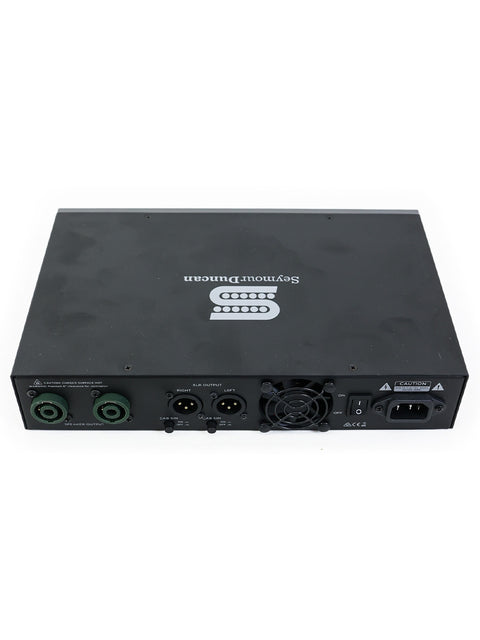 Close-up of the power supply for the Seymour Duncan PowerStage 700 Amplifier, highlighting its quality and American engineering.