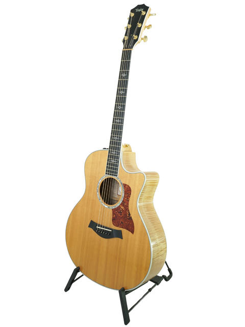 Detailed view of a 2011 Taylor 616ce guitar, emphasizing its stunning craftsmanship and rich tones.