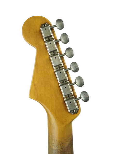 Detailed view of the neck of a Nacho Guitars 50s Stratocaster, emphasizing its quality and style, crafted in Spain, 2024.