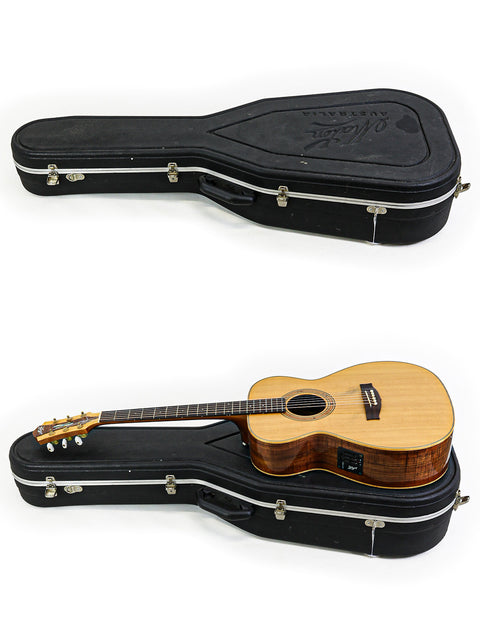 Display of two guitars in distinct orientations, including a Matchless Lightning 15 Combo from the USA, dated 1997.