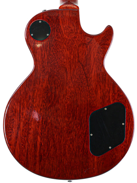Eye-catching red guitar with a black pickguard, representing the 2014 USA Gibson Custom Shop LPR-8 Left-Handed edition.