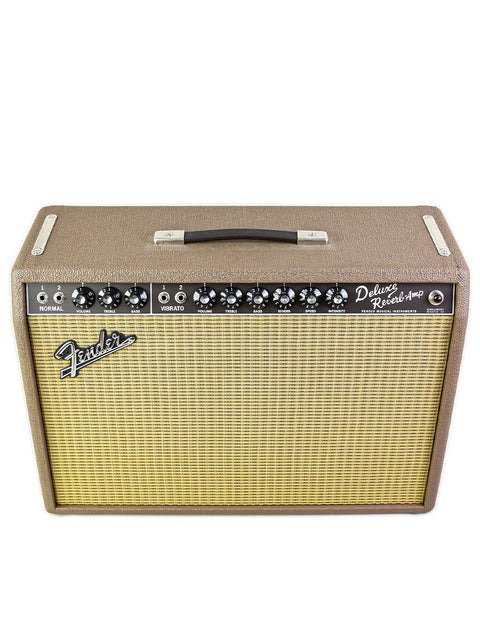 Fender '65 Deluxe Reverb Limited Edition tube amp, USA 2014 model, featuring a vintage aesthetic and powerful audio performance.