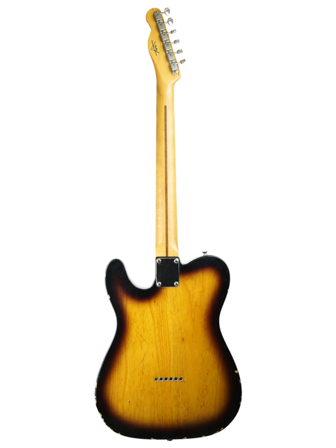 Fender Custom Shop 50's Telecaster NOS from 2012, featuring a beautiful sunburst finish that highlights its craftsmanship.
