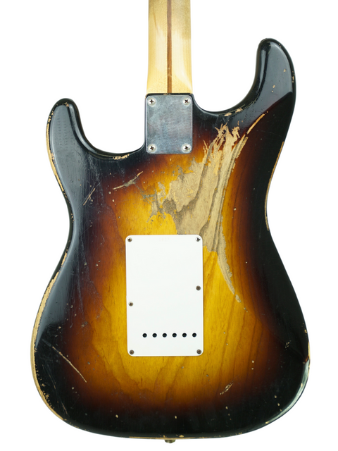 Fender Custom Shop 60th Anniversary '54 Stratocaster Relic in sunburst finish, showcasing original craftsmanship from 2014.