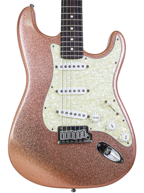 Fender Custom Shop American Classic Stratocaster electric guitar with a striking metallic finish, crafted in the USA, 1994.
