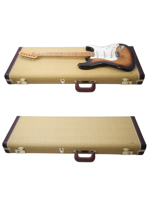 Fender Stratocaster case with the Nacho Guitars 50s design, representing Spain's craftsmanship in 2024.