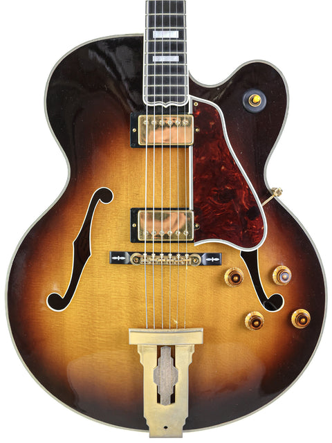 Gibson L-5 CES guitar with a stunning sunburst finish, crafted in the USA in 2002 by James Hutchins Masterlabel.