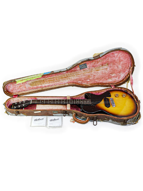 Gibson Les Paul Jr, USA 1958, in TV Yellow, exemplifying vintage elegance and renowned musical heritage.
