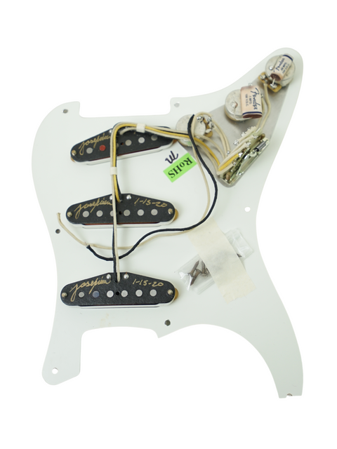 Image of a Fender Custom Shop 1955 Relic Stratocaster loaded pickguard showcasing its pickup board design.