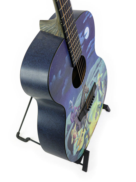 Limited Edition Martin Cowboy X guitar with a painted design, numbered 74/250, crafted in the USA in 2000.
