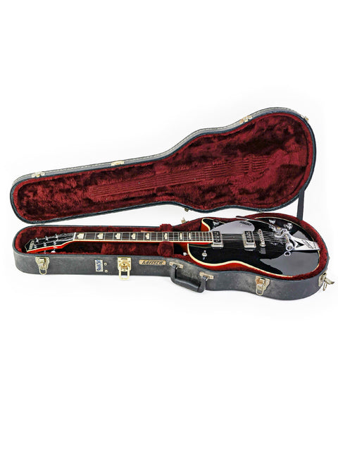 Premium black guitar case with vibrant red velvet lining, perfect for your Gretsch Duo Jet 6128TSP 1957 Reissue.