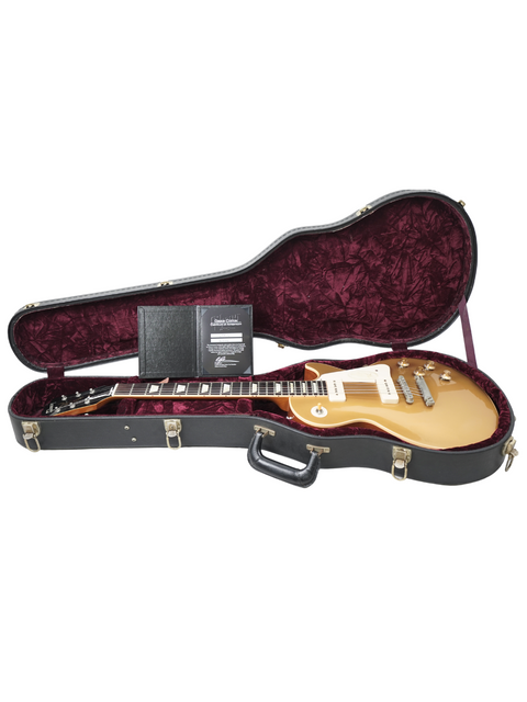 Protective hard case for Gibson Les Paul Custom, tailored for the 1956 Reissue Gold Top model, combining style and durability.