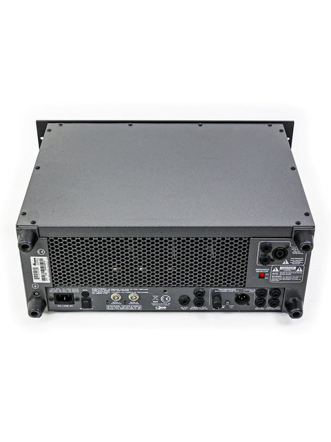 Rear view close-up of Ampeg SVT-2 Pro, highlighting the cooling system and advanced output configurations. (USA 2012).

