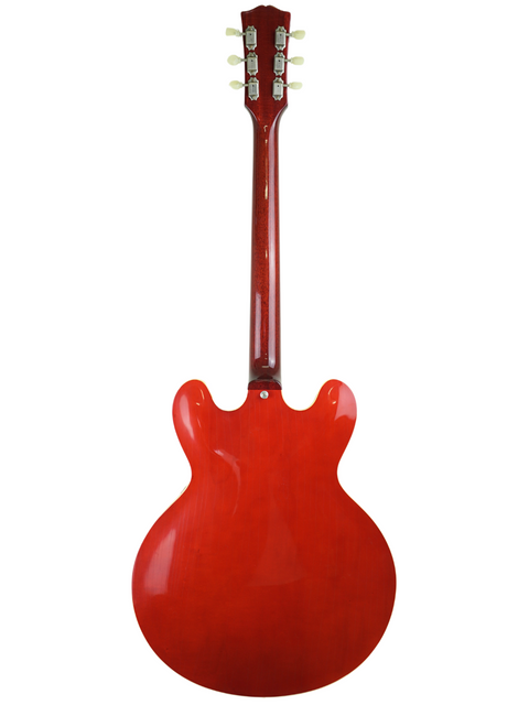 Red Gibson Custom ES-335 Aged '59 Reissue guitar on a clean white background.