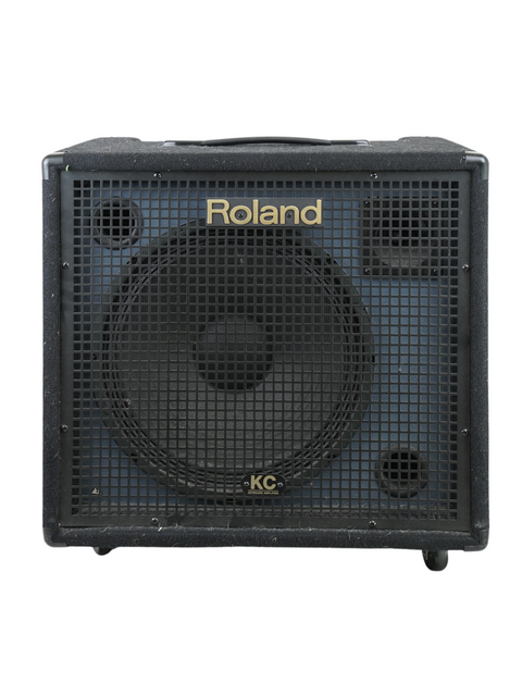 Roland KC-550 Keyboard Amplifier displayed, highlighting its powerful sound capabilities and user-friendly interface.
