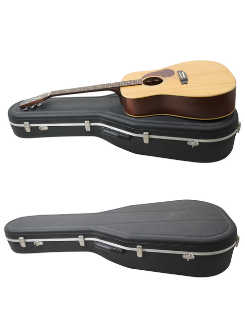  Side-by-side view of two guitar cases, one housing a Maton CW80/6 from Australia, dated 1991, emphasizing their differences.
