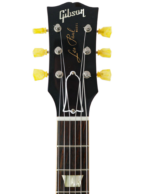 Stunning black Gibson Les Paul Custom Jr. guitar with natural highlights, a 2014 USA Custom Shop LPR-8 designed for left-handed use.