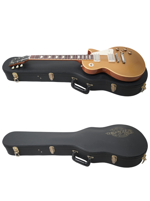 Stylish hard case for a Gibson Les Paul Goldtop, made for the 2003 Custom Shop LPR-7 1957, perfect for guitar protection.
