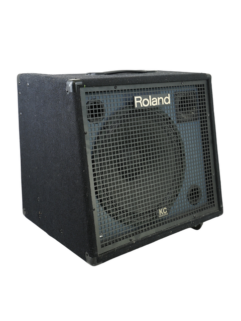 The Roland RB-1X bass amplifier features a compact design, ideal for musicians seeking rich, deep bass tones.
