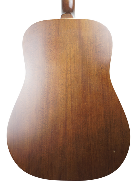 The back of a Maton CW80/6 acoustic guitar from Australia, showcasing its wood grain and craftsmanship from 1991.
