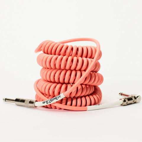 Voltage Cable Co. Vintage Straight to Straight Coil Cable 30ft - Coral Pink