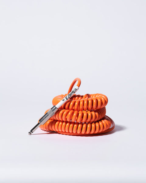 Voltage Cable Co. Vintage Straight to Right Angle Coil Cable 30ft - Orange