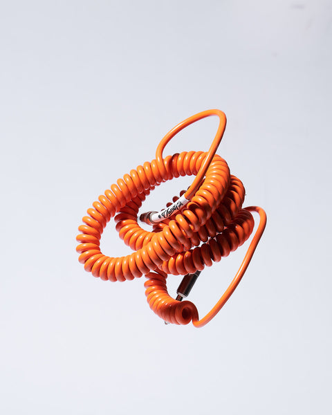 Voltage Cable Co. Vintage Straight to Right Angle Coil Cable 30ft - Orange