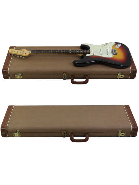 Vintage 1961 Fender Stratocaster case, a timeless piece for guitar lovers, reflecting the essence of rock history.