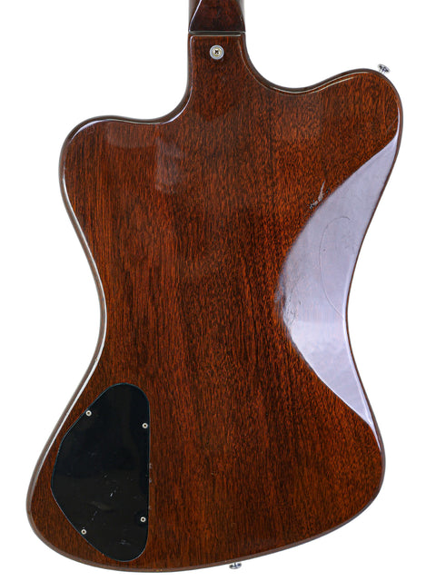 Vintage 1966 Gibson Non Reverse Firebird III guitar's back, featuring a beautifully crafted wooden body.