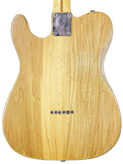 Vintage 1971 Fender Telecaster Thinline guitar's back, featuring a stunning wooden body.