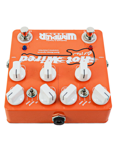 Wampler Brent Mason Hot-Wired Overdrive/Distortion pedal in vibrant orange, made in the USA, 2012 edition.