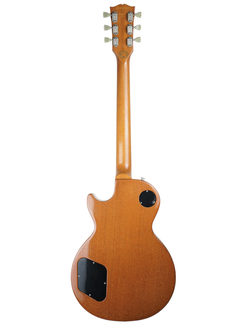 Wooden-bodied Gibson Les Paul Deluxe guitar, celebrating its 30th Anniversary, USA 2000 edition, showcasing craftsmanship and style.